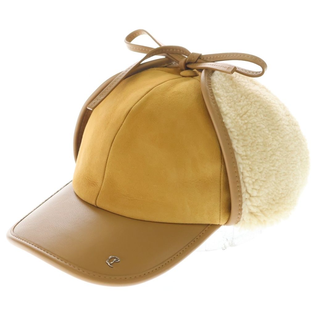 CHRISTIAN LOUBOUTIN クリスチャンルブタン Lamb nappa leather Cap ラムレザー フライト キャップ ブラウン 1265135-F780 CHRISTIAN LOUBOUTIN (クリスチャンルブタン) Lamb nappa leather Cap