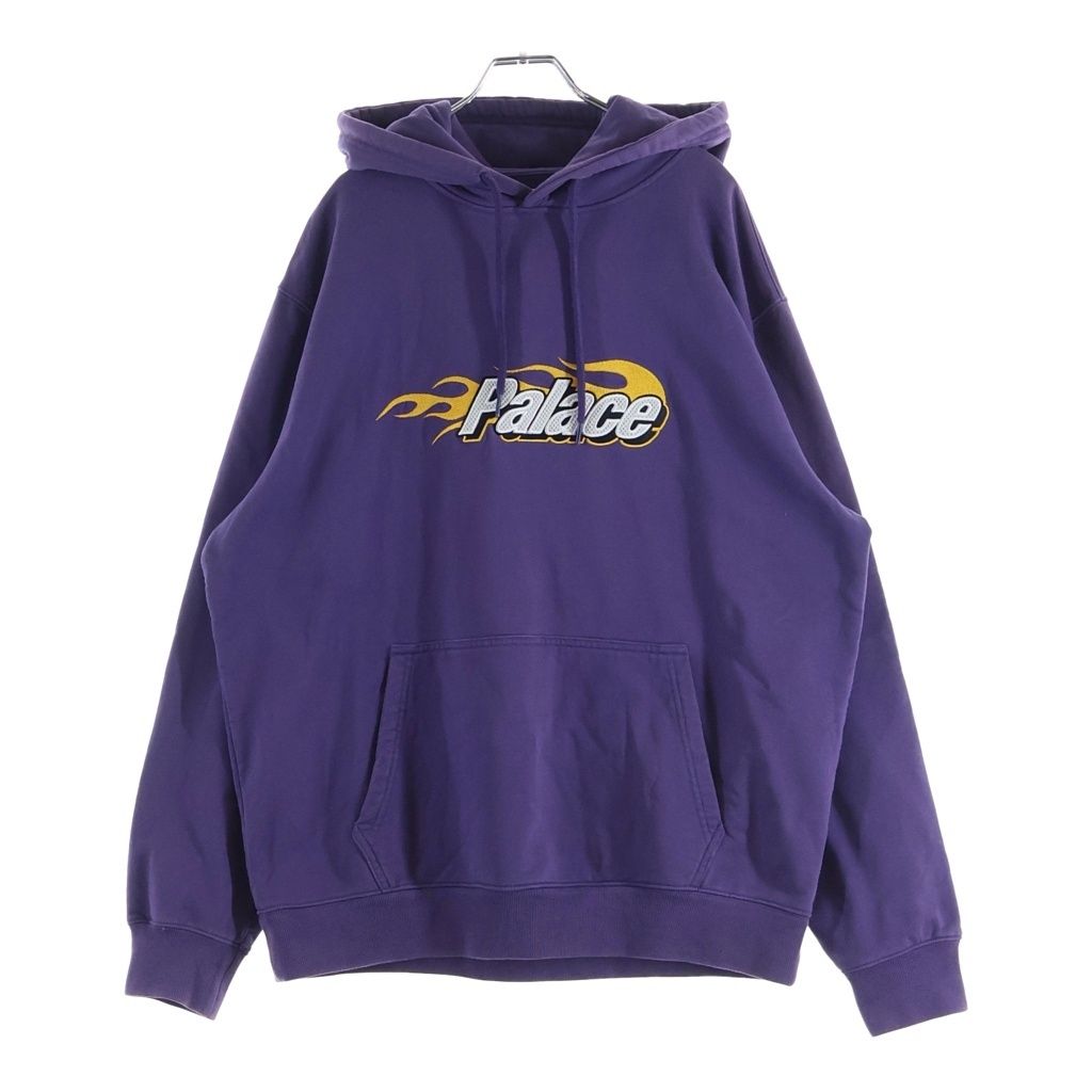Palace Skateboards (パレススケートボーズ) 20AW P-Flames Hood フロント フレイムロゴ刺繍 プルオーバーパーカー フーディー パープル