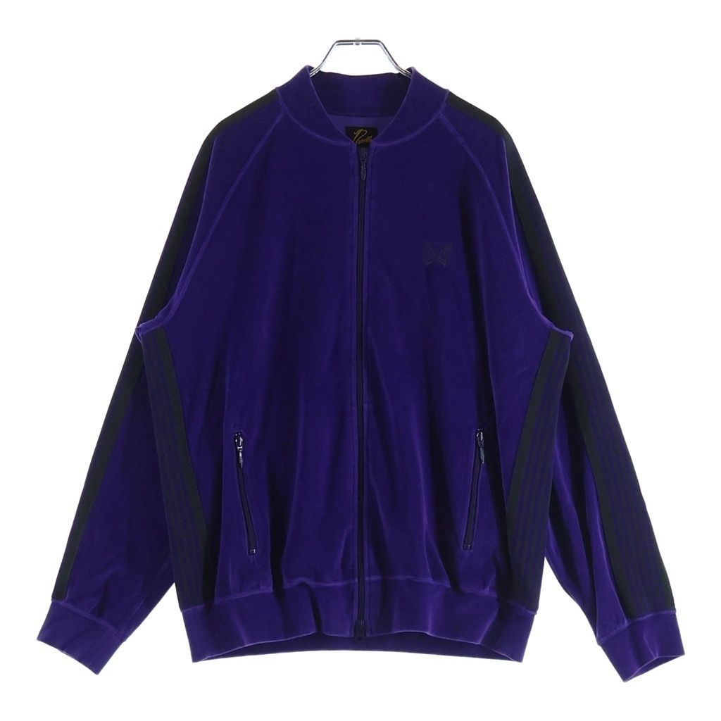 Needles (ニードルス) Rib Collar Track Jacket - C/PE Velour ジップアップ ベロア トラックジャケット パープル NS251