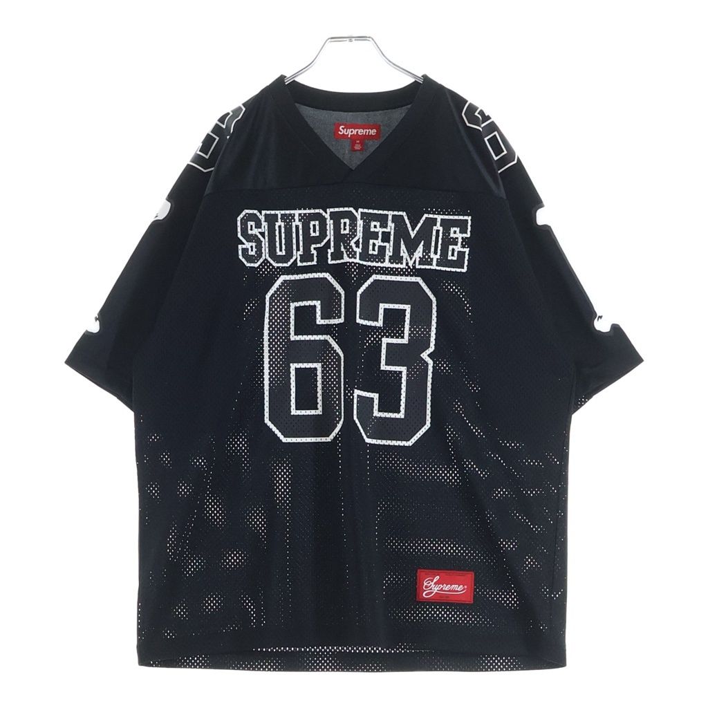 SUPREME (シュプリーム) 25AW Bones Football Jersey ボーン フットボール ジャージ クルーネック半袖メッシュTシャツカットソー ブラック