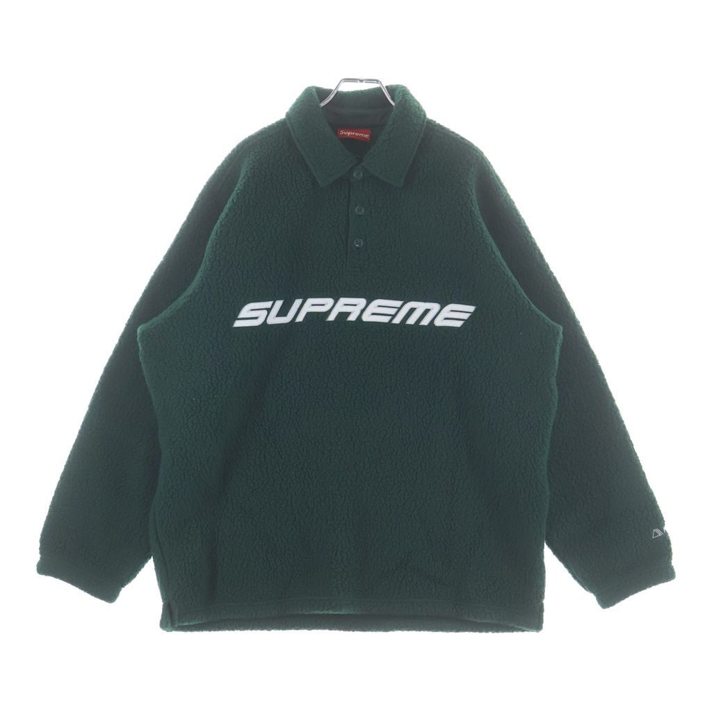 SUPREME (シュプリーム) 22AW Polartec L/S Polo ポーラテック フリース 長袖ポロシャツ グリーン