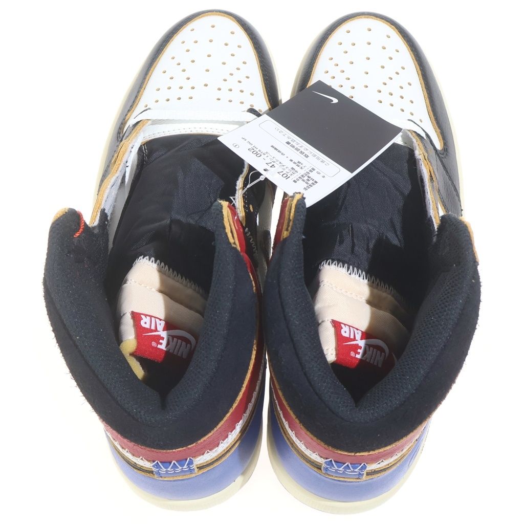 NIKE (ナイキ) ×FRAGMENT DESIGN ×UNION AIR JORDAN 1 HIGH OG フラグメントデザイン ユニオン エアージョーダン ハイカットスニーカー マルチカラー US9/27cm IO7847-002