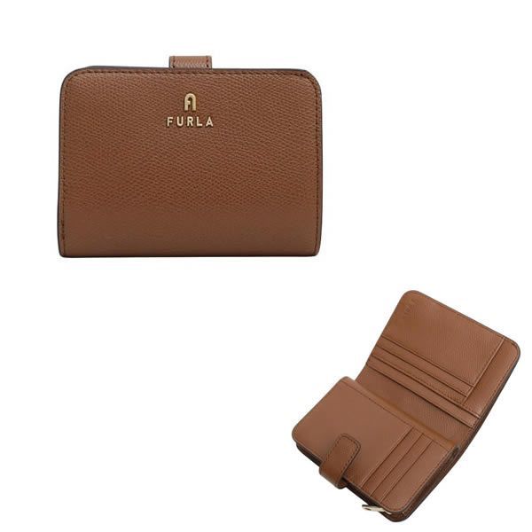 フルラ FURLA 二つ折り財布 折り畳み CAMELIA S COMPACT WALLETS wp00315-are000-03b00 ブラウン COGNAC h