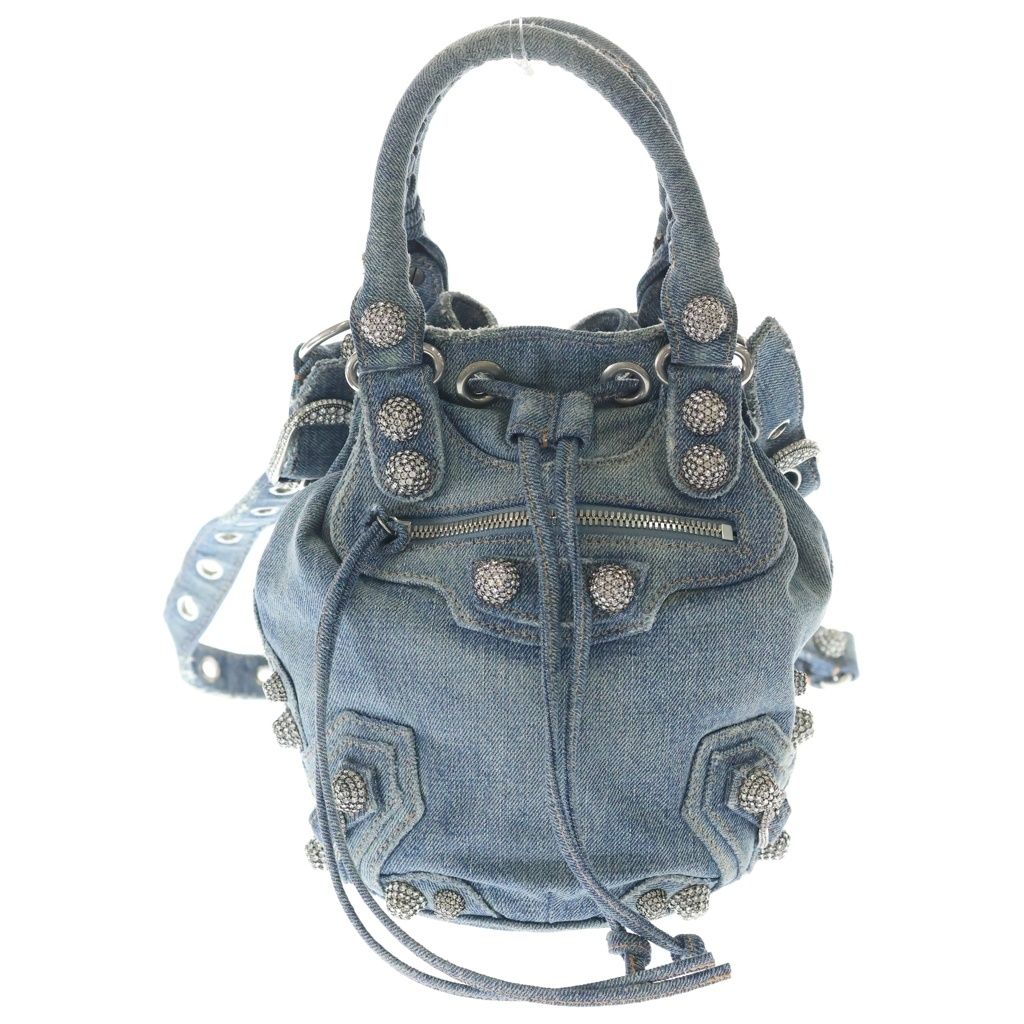 BALENCIAGA (バレンシアガ) LE CAGOLE 702432 4715 ルカゴールXS デニム 2WAYハンドバッグ ショルダーバッグ インディゴ