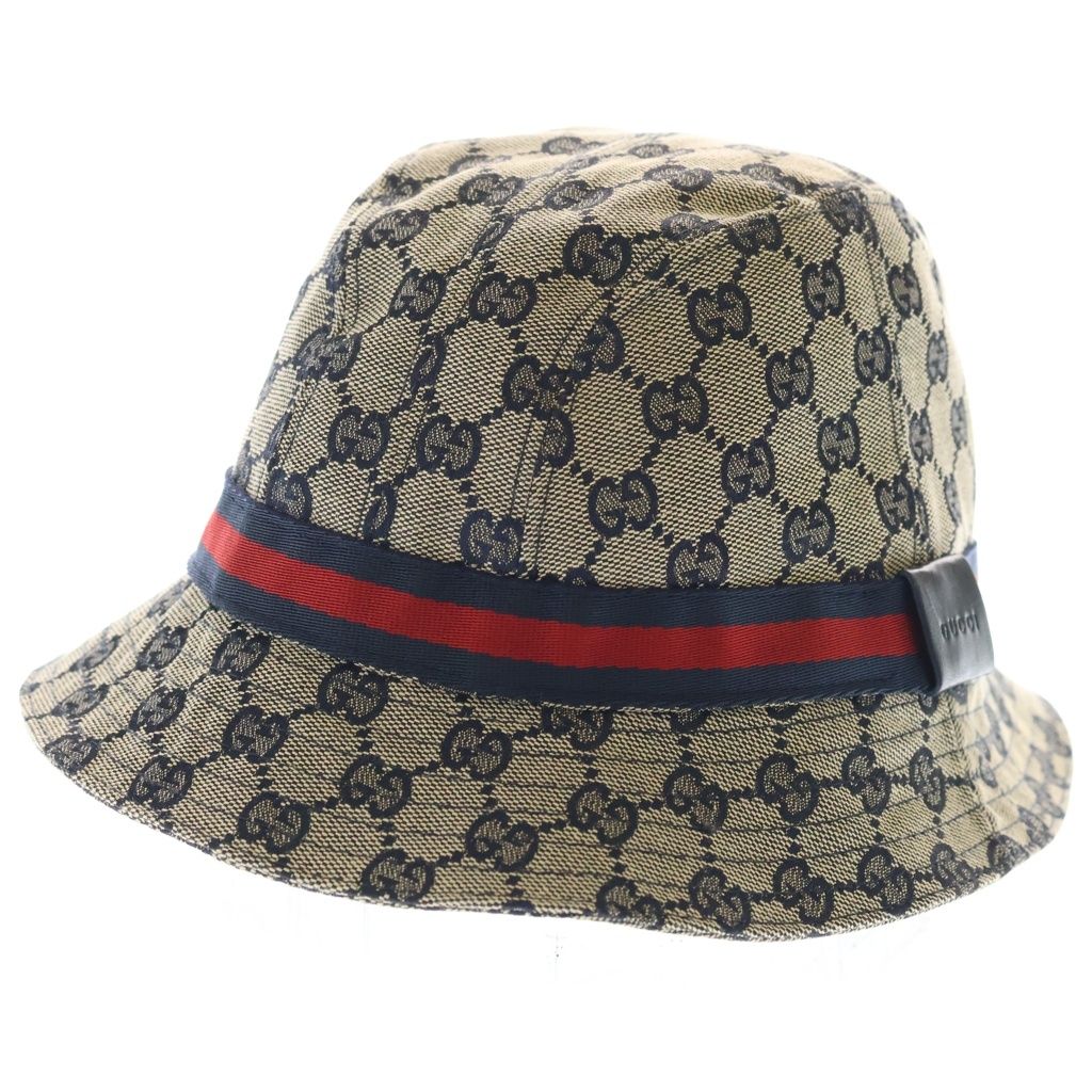 GUCCI (グッチ) GGキャンバス シェリーライン バケットハット 帽子