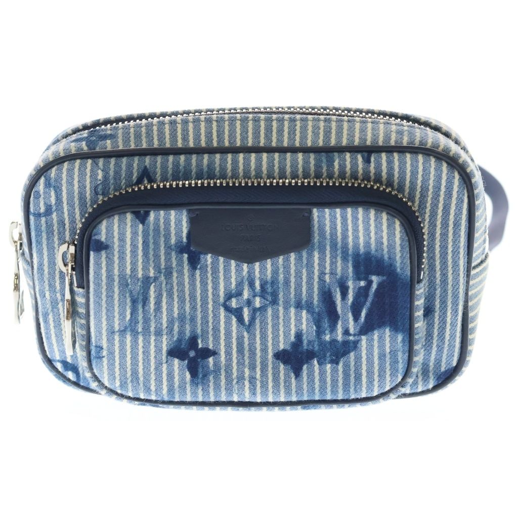 LOUIS VUITTON (ルイヴィトン) アウトドア ポシェット ヒッコリーストライプ ショルダーバッグ インディゴ M80462