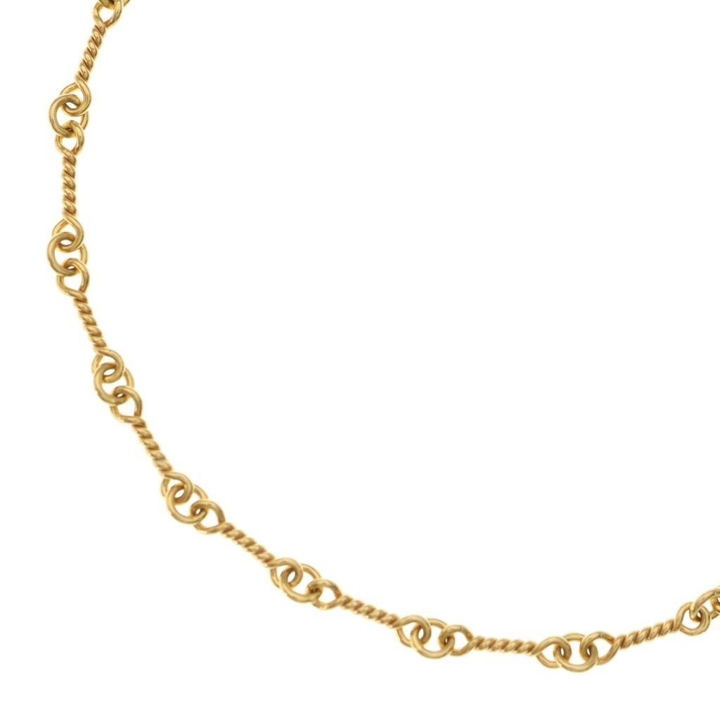 CHROME HEARTS (クロムハーツ) 22K NECKCHAIN T18 ツイストチェーンネックレス 18inch ゴールド BCA014