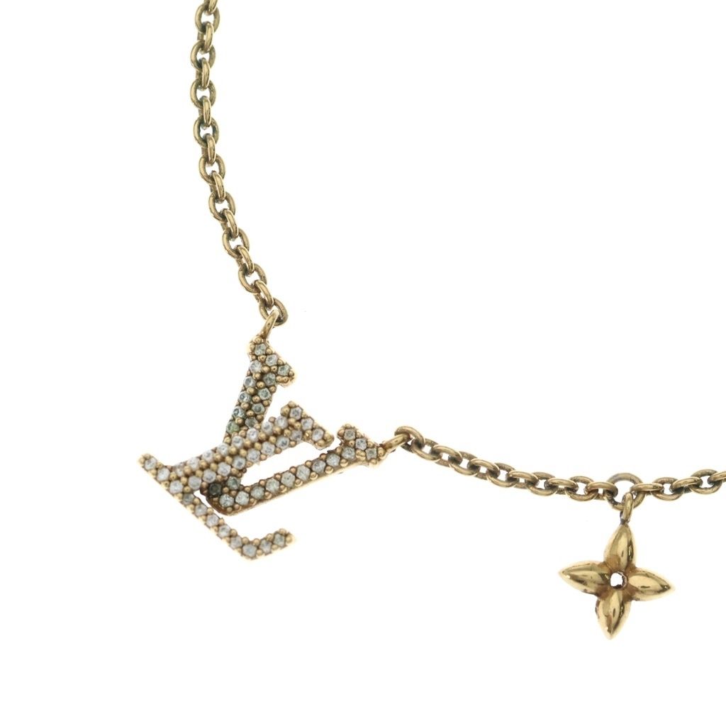 LOUIS VUITTON (ルイヴィトン) LVアイコニック ネックレス ラインストーン GP ゴールド M00596
