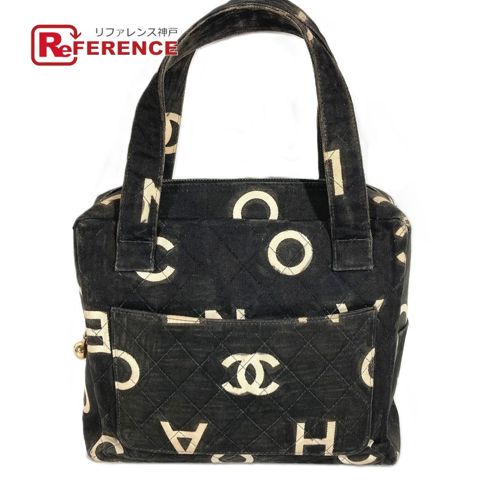 CHANEL シャネル ハンドバッグ 総柄 アイコン CC ココマーク ロゴ キャンバス ブラック 36,270円