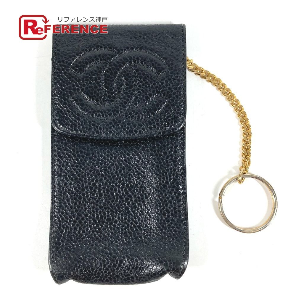 CHANEL シャネル シガレットケース CC ココマーク ロゴ キャビアスキン ブラック