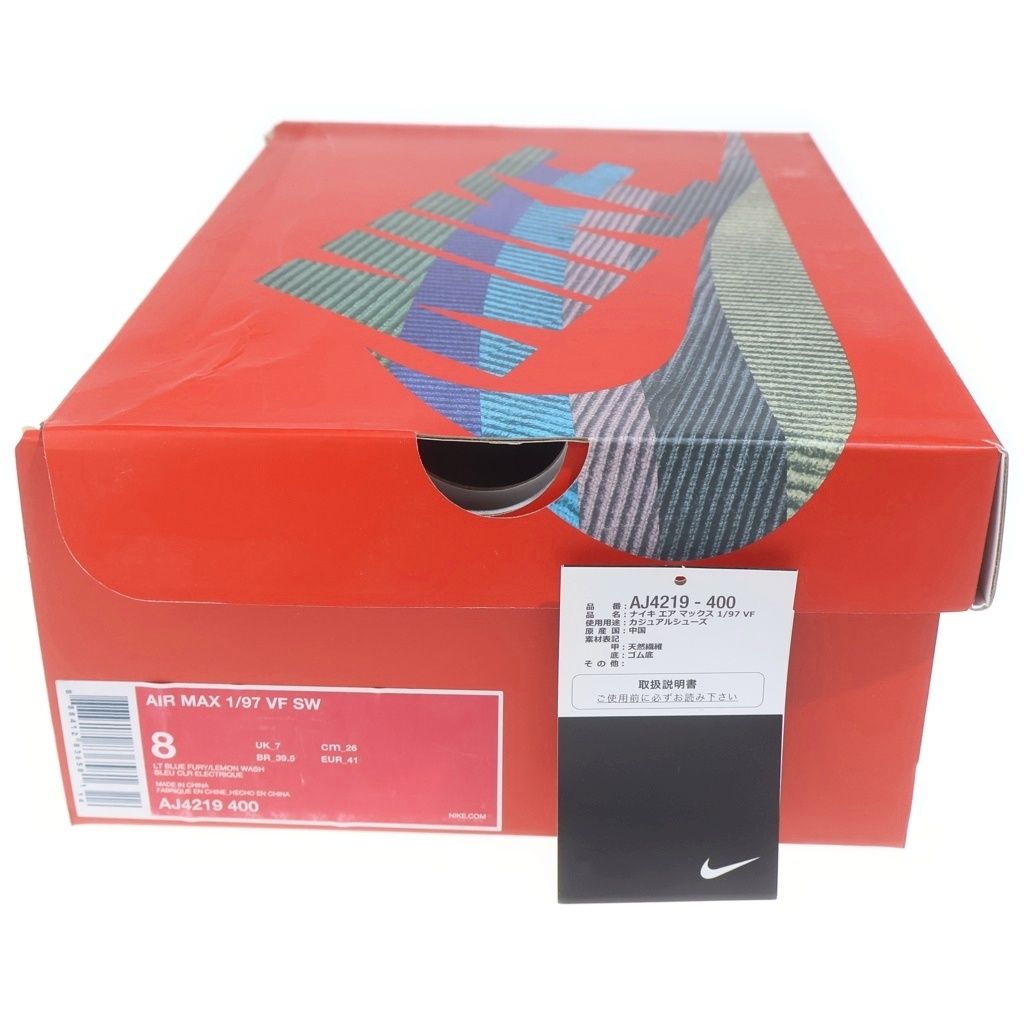 NIKE (ナイキ) ×SEAN WOTHERSPOON AIR MAX 1/97 VF SW AJ4219-400 ショーンウェザースプーン エアマックス97 ローカットスニーカー マルチ US8/26cm NIKE (ナイキ) ×SEAN WOTHERSPOON AIR MAX 1/97 VF SW AJ4219-400 ショーンウェザースプーン エアマックス97 ローカットスニーカー マルチ US8/26cm