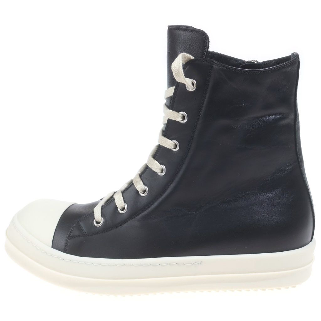 Rick Owens (リックオウエンス) 22AW SNEAKERS レザー ハイカットスニーカー ブラック/ホワイト 41
