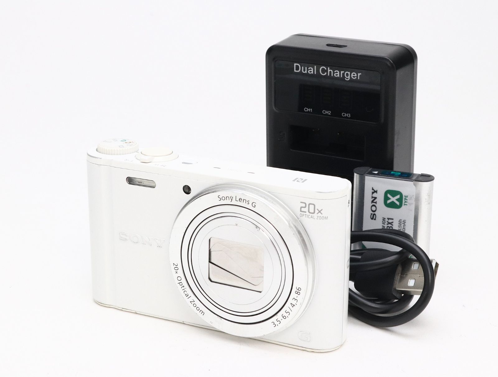 B- (並品) SONY ソニー Cyber-shot サイバーショット DSC-WX350 ホワイト 初期不良返品対応 66-135