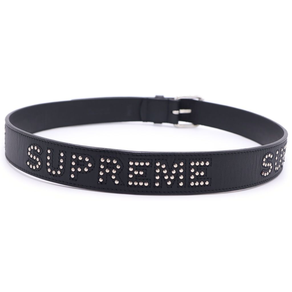 SUPREME (シュプリーム) 18SS Studded Logo Belt スタッズ レザー