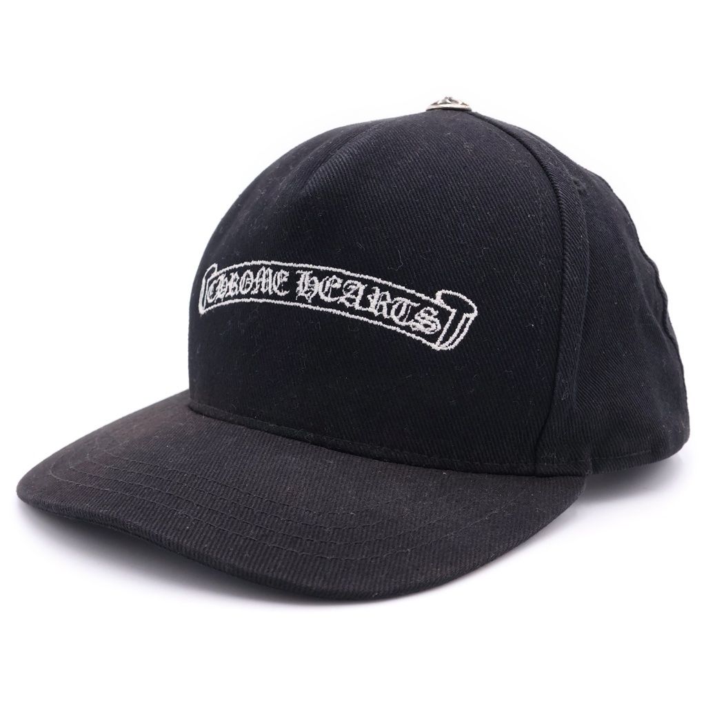 CHROME HEARTS (クロムハーツ) CH SCROLL CAP スクロール刺繍 キャップ ブラック