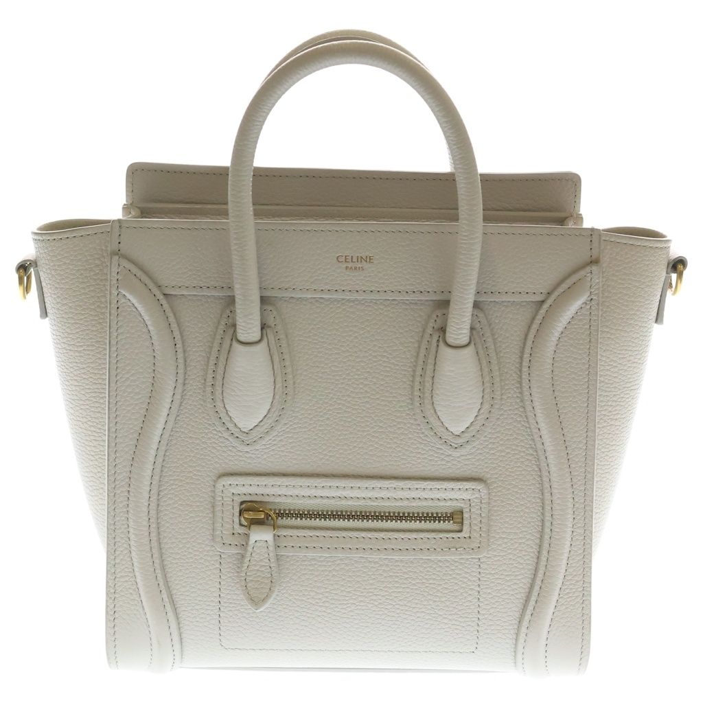 CELINE (セリーヌ) Luggage Nano ラゲージナノ レザー 2WAY ハンドバッグ ショルダーバッグ ベージュ