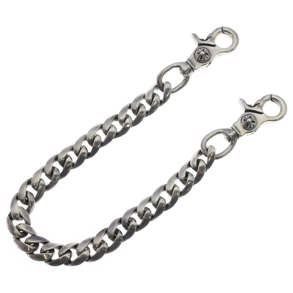 CHROME HEARTS (クロムハーツ) CLASSIC SHORT-T/ 2クリップショートクラシック ウォレットチェーン シルバー BCA068