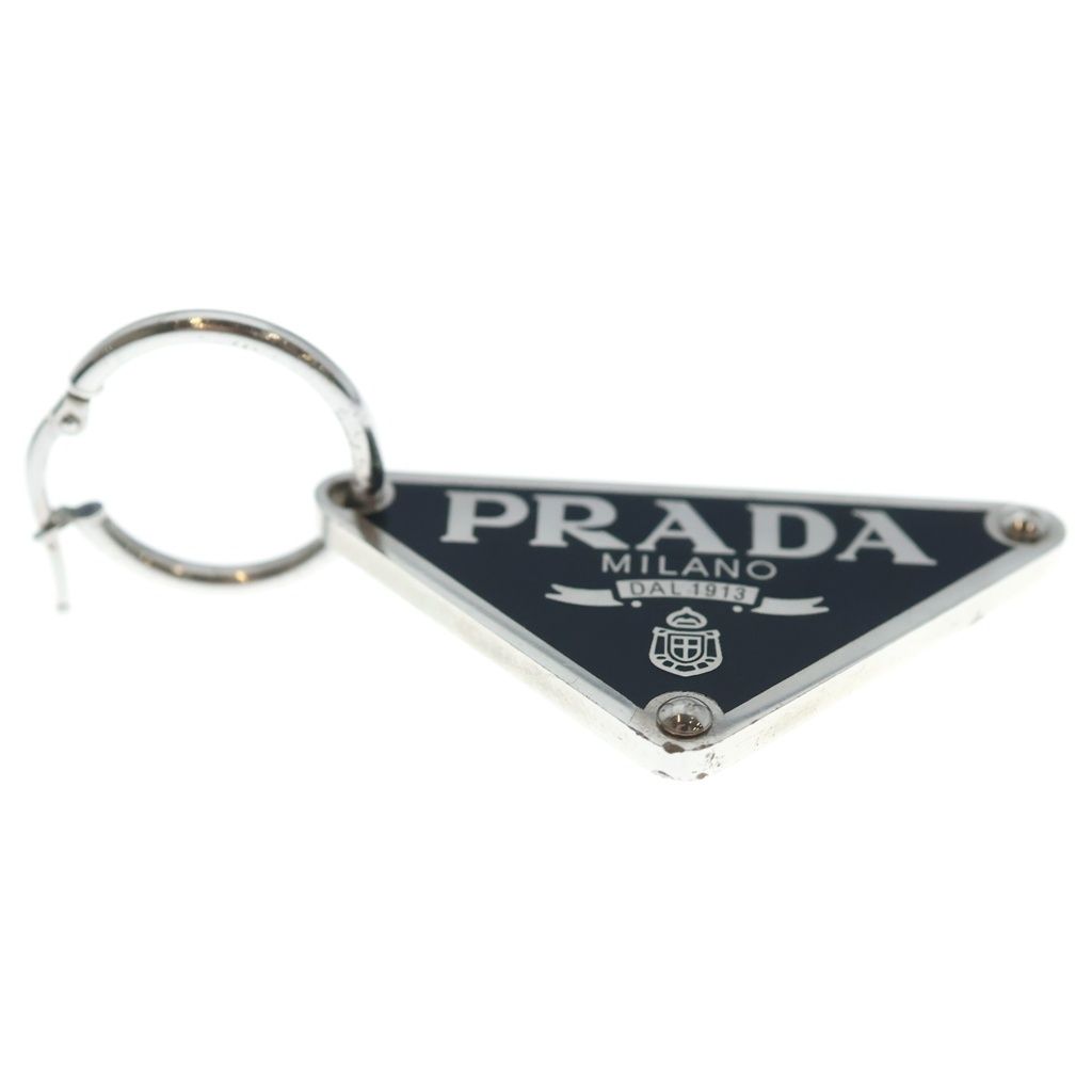 PRADA (プラダ) トライアングル ロゴプレート SV925 ピアス シルバー