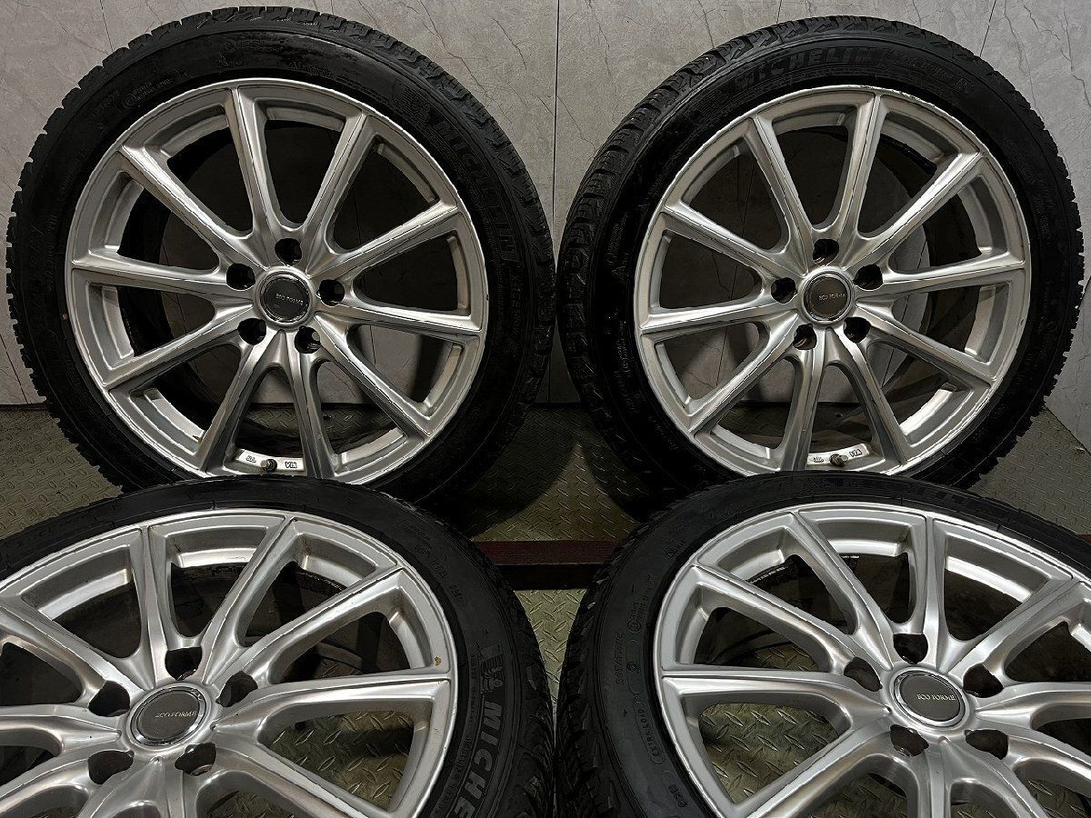 【MICHELIN 235/45R18】スタッドレス【ECO FORME SE-15 18インチ 7.5J5HPCD114.3+42】23年 バリ溝 空気圧センサー付 マークX等　(KTR083)