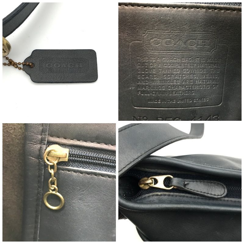 COACH　オールドコーチ　ショルダーバッグ　USA製　ネイビー系　235