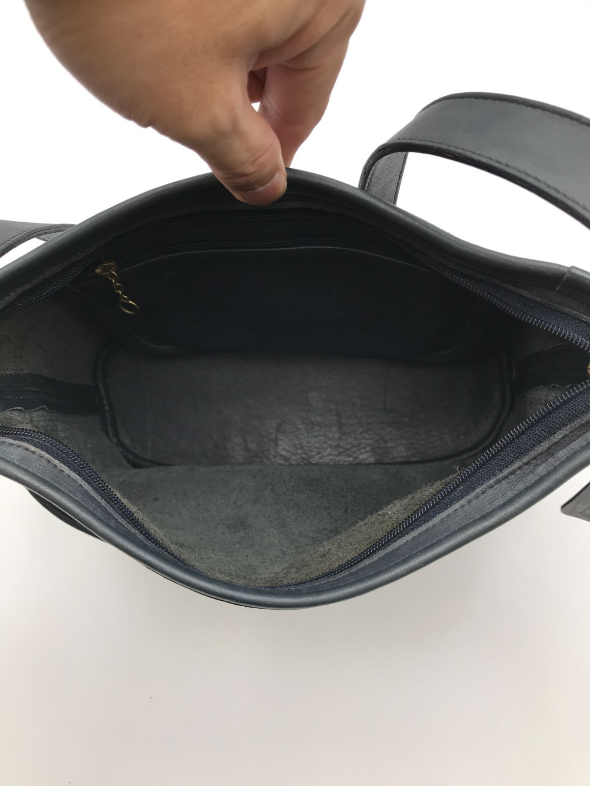 COACH　オールドコーチ　ショルダーバッグ　USA製　ネイビー系　235