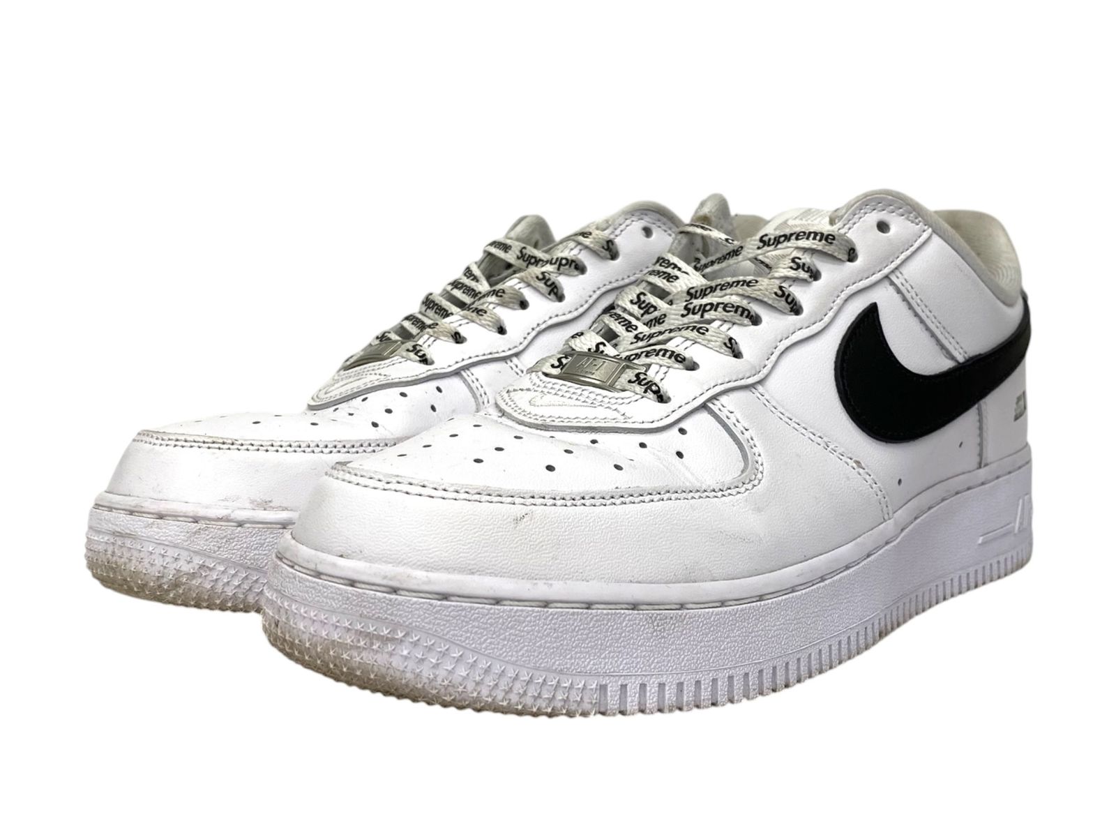 NIKE (ナイキ) Supreme × AirForce 1 Low SP スニーカー CU9225-102 26cm UK7 EUR41 ホワイト ブラック メンズ/009