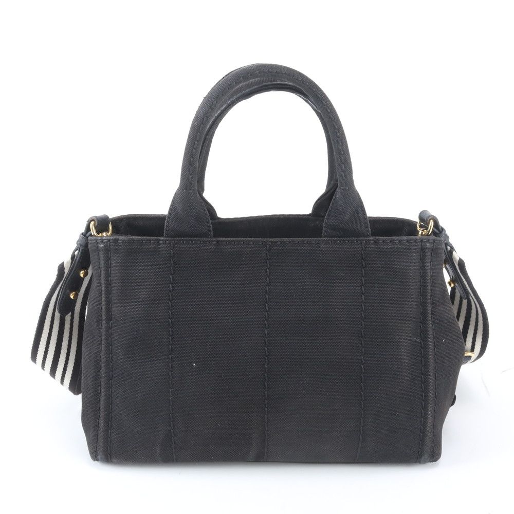 美品 プラダ カナパ トライアングルロゴ キャンバス 2WAY トート
