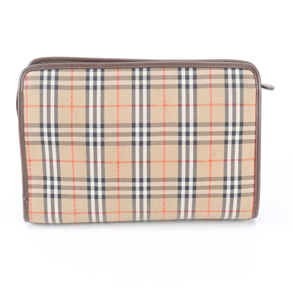 ✨美品✨バーバリー　クラッチバッグ　ノバチェック　フラップ　キャンバス　レザー 美品 バーバリー ノバ チェック レザー キャンバス セカンドバッグ