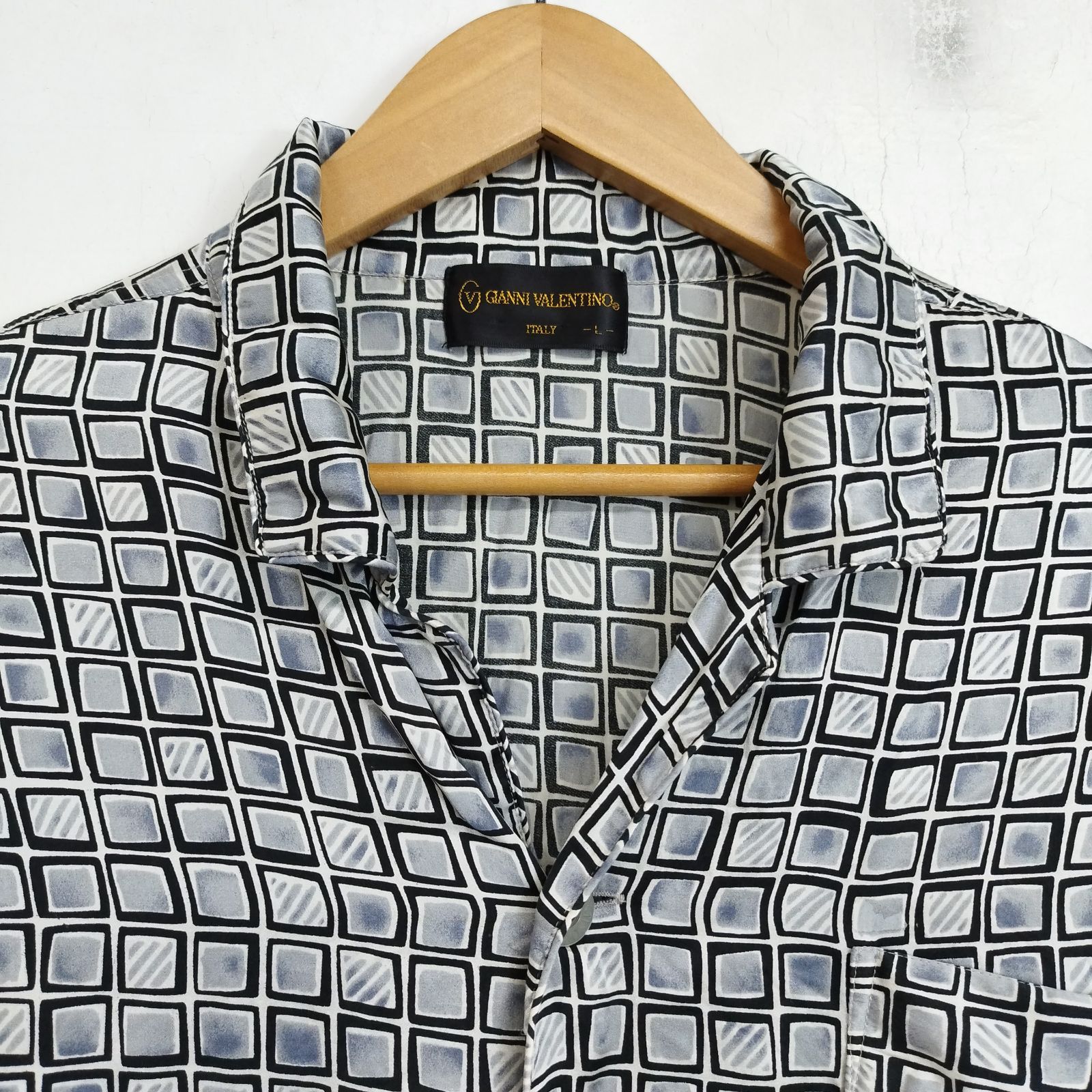 Gianni Valentino★4L★メンズ★総柄★セットアップ GIANNI VALENTINO ジャンニヴァレンチノ シルク パジャマ セットアップ