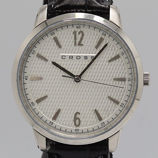 良品 稼働 クロス CR8059 QZ ホワイト文字盤 ラウンド メンズ腕時計 2000000 NSK TAM ABC25005