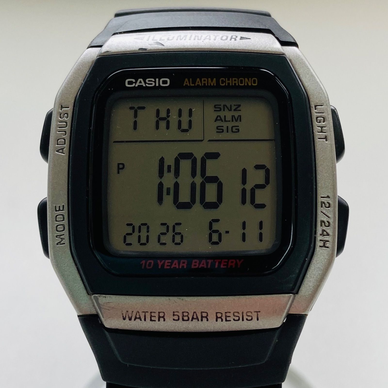 CASIO W-96H デジタル腕時計 3239 ブラック 動作確認済み - メルカリ