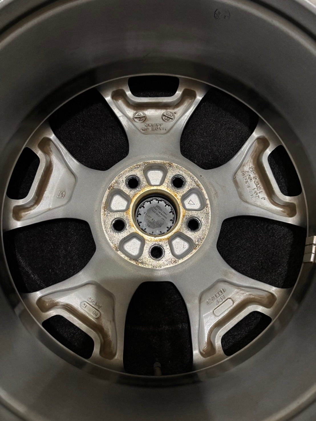 スバル純正 エクシーガ純正 ホイール 17x7J+55 100 5H 4本 中古 アルミ 