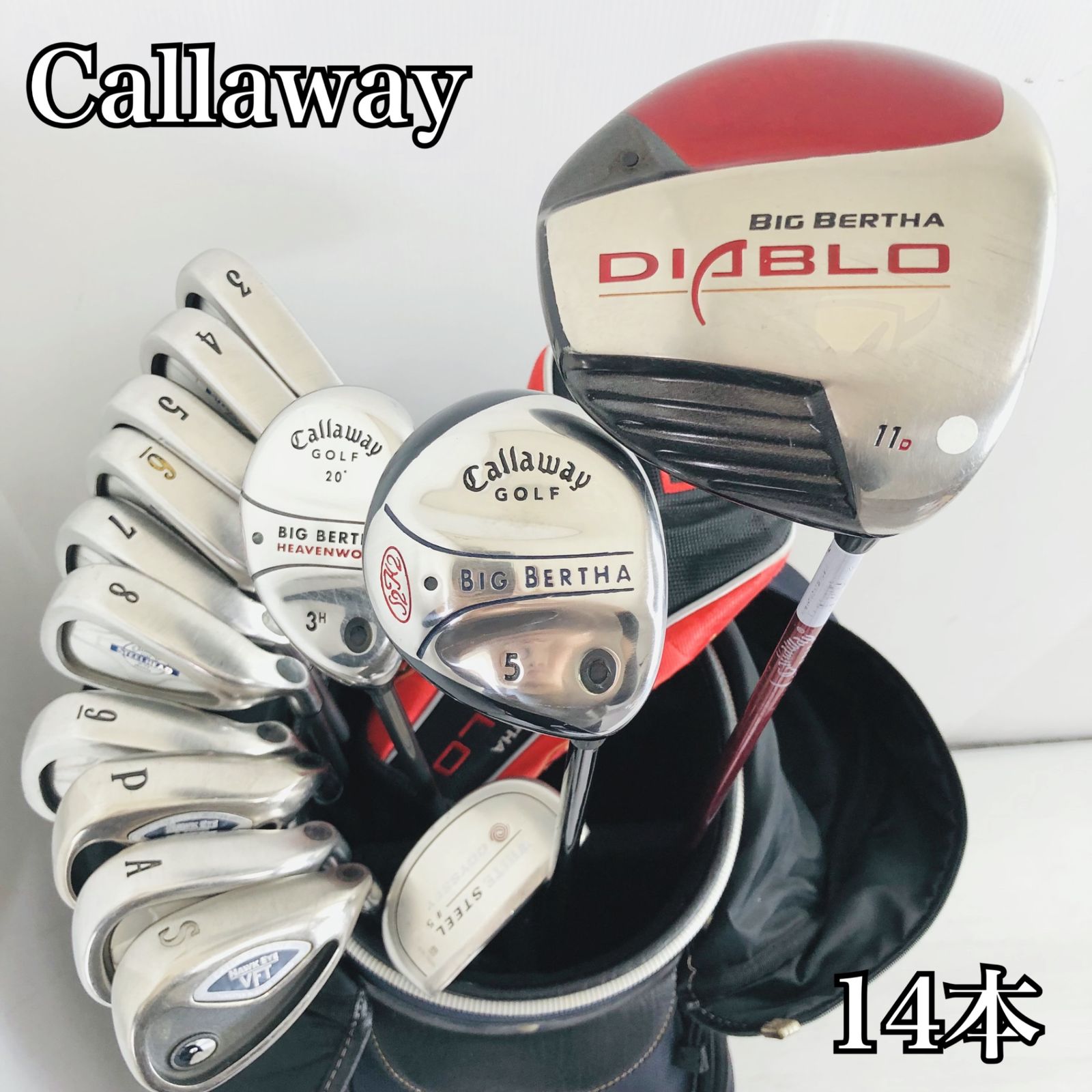 【保証付】豪華 14本 Callaway キャロウェイ ODYSSEY オデッセイ ゴルフクラブ フルセット ゴルフセット クラブセット メンズ 初心者 入門 右利き パター付 安価　86Y-27