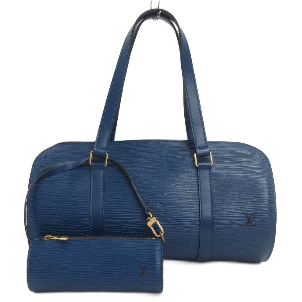 ルイヴィトン LOUIS VUITTON エピ スフロ ハンドバッグ トート ロゴ ポーチ付き 筒形 M52225 青 ブルー 鞄