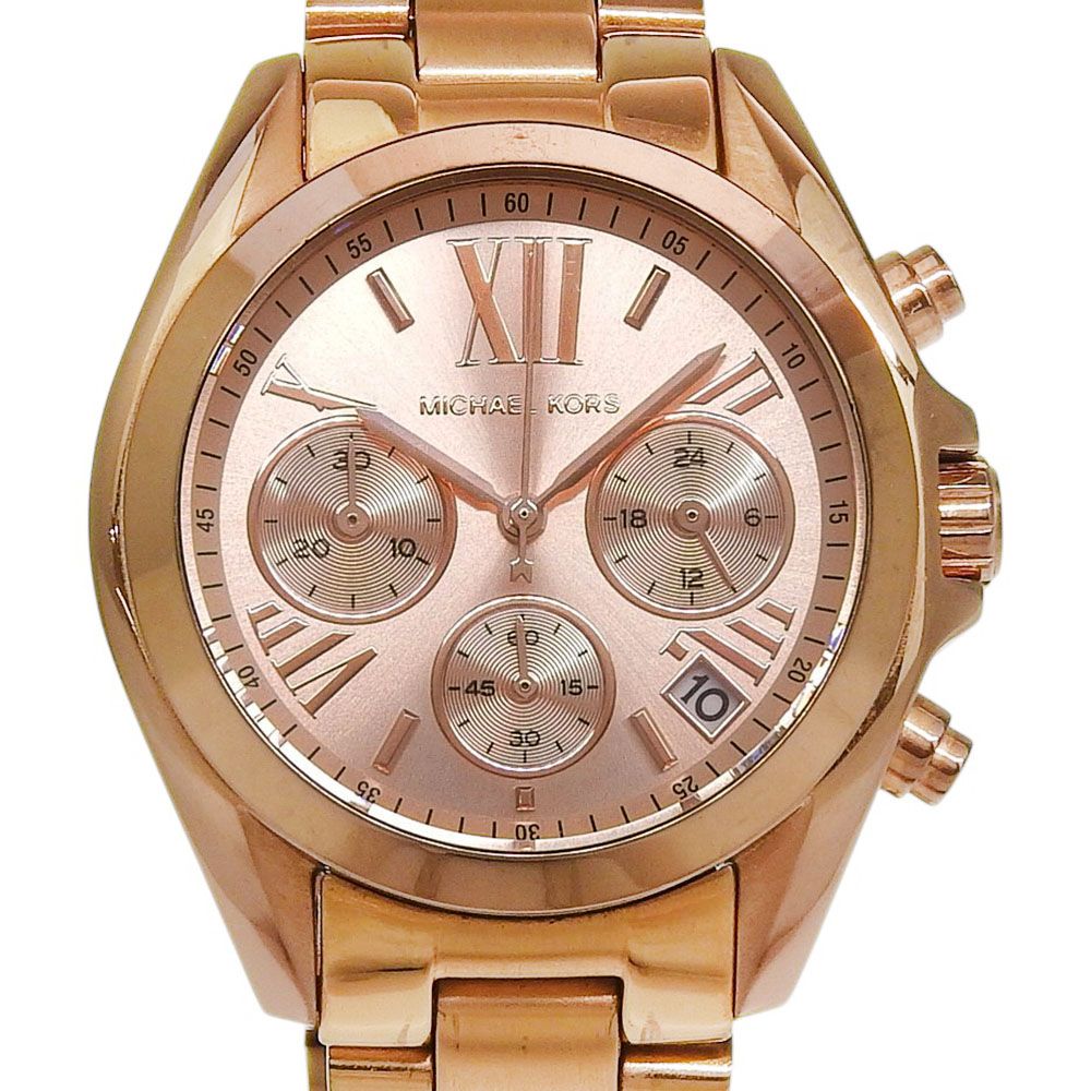 【Michael Kors】マイケルコース ブラッドショー MK-5799 金メッキ クオーツ クロノグラフ レディース ゴールド文字盤 腕時計