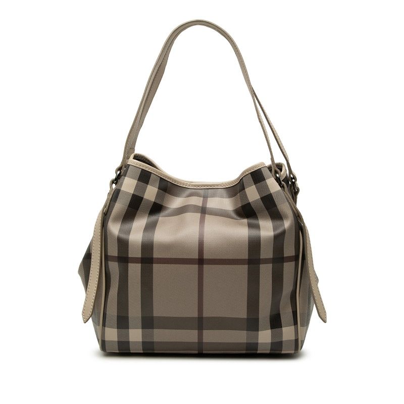 バーバリー ノバチェック トートバッグ ショルダーバッグ ベージュ系 PVC レザー レディース BURBERRY【1-0269783】
