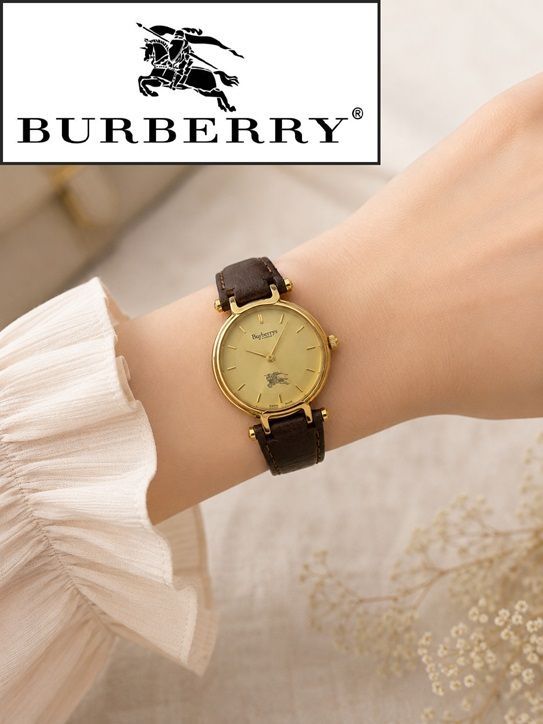 【M】Burberrys クォーツ腕時計 ゴールド×レザーベルト 3200/mo-A-211-5752-6.98/ヴィンテージ/レア/正規品/本物/上品/クラシカル/雰囲気/演出/スイス製モデル