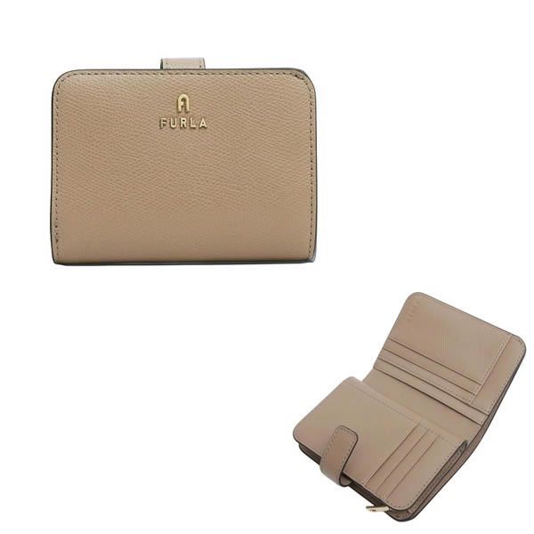 フルラ FURLA 二つ折り財布 折り畳み CAMELIA S COMPACT WALLETS wp00315-are000-1257s グレージュ GREIGE
