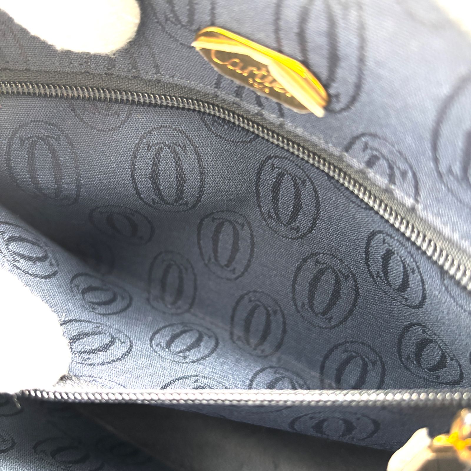 美品 カルティエ Cartier サファイアライン ショルダーバッグ クロス