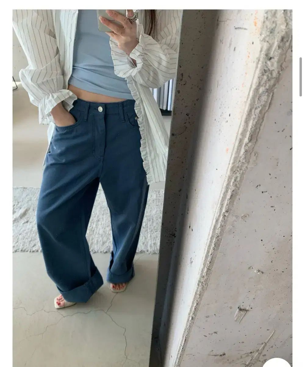 新品 / ピピンショップ ppinshop LYNN コットン パンツ (ブルーネイビー/S)