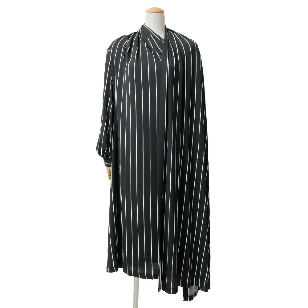 BALENCIAGA バレンシアガ ワンピース サイズ36 アシンメトリー ジャージー生地 ストレッチ ストライプ ブランド古着【中古】20260618/RA9846