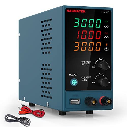 【新品】HANMATEK 可変直流安定化電源 DC電源（0-30 V 0-10 A） 電圧＆電流安定電源 低騒音高精度 自動切替 スイッチング電源 学校の実験室と電気のメンテナンス用 HM310 2613f0fd