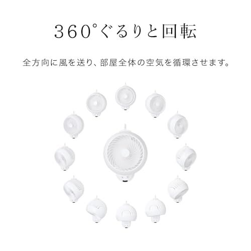 壁掛け扇風機 サーキュレーター 22畳対応【パワフル送風 省エネ 節電対策 リモコン付き】上下左右 360°首振り 静音 ON/OFFタイマー 国内メーカー1年サポート iimono117 (ホワイト)t cca4d91f