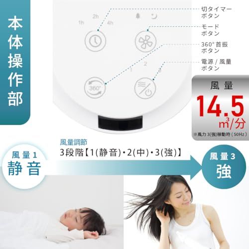 オーム(OHM) サーキュレーター 360°首振り 扇風機 壁掛け・卓上両用式 12畳 省エネ 7段階タイマー 3段階風量 冷暖房換気 空気循環 FF-SQ850RY 08-3336 オーム電機t cd679b6e