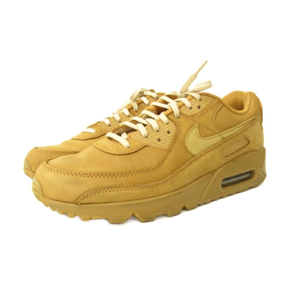 ナイキ NIKE エアマックス AIR MAX 90 PRM スニーカー シューズ ローカット レザー ガムソール 8.5 26.5cm キャメル FZ5102-299 0612