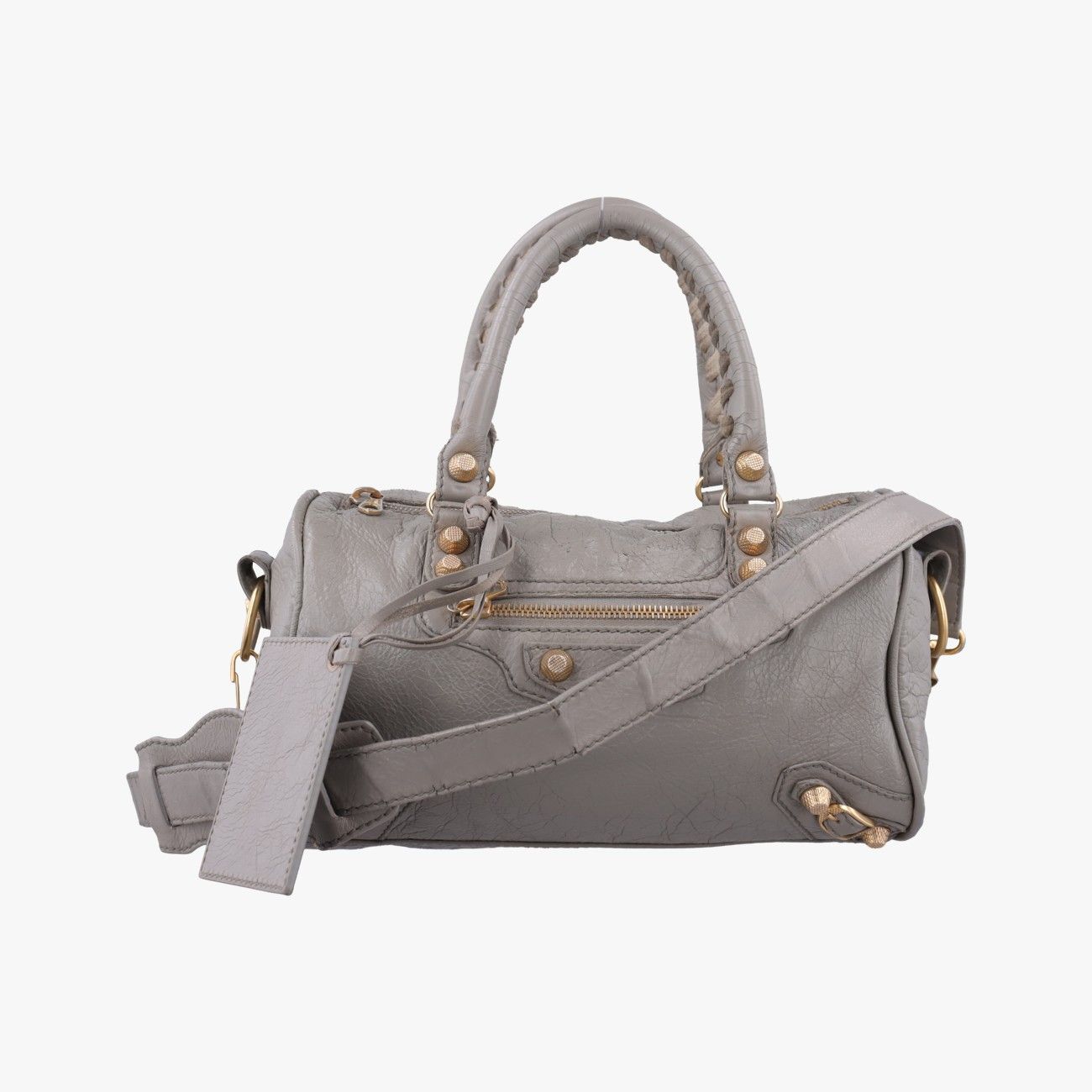バレンシアガBalenciagaマキシ ツイギー グレー レザー 331684.1230.H.527276