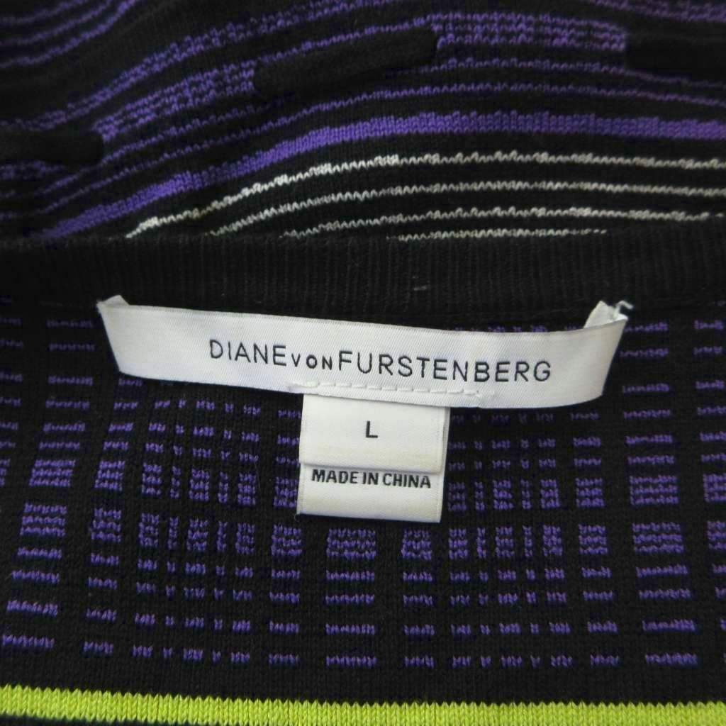 ダイアンフォンファステンバーグ DIANE von FURSTENBERG ワンピース 絹 シルク L マルチカラー ボーダー柄 Vネック 長袖 /RY ■ECD005 ダイアンフォンファステンバーグ DIANE von FURSTENBERG ワンピース 絹 シルク L マルチカラー ボーダー柄 Vネック 長袖 /RY ■ECD005