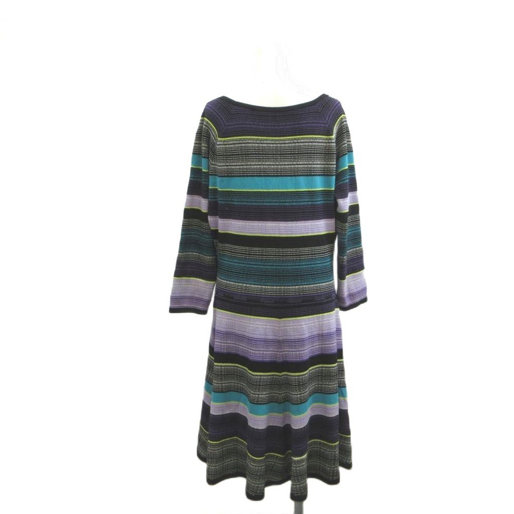 ダイアンフォンファステンバーグ DIANE von FURSTENBERG ワンピース 絹 シルク L マルチカラー ボーダー柄 Vネック 長袖 /RY ■ECD005 ダイアンフォンファステンバーグ DIANE von FURSTENBERG ワンピース 絹 シルク L マルチカラー ボーダー柄 Vネック 長袖 /RY ■ECD005