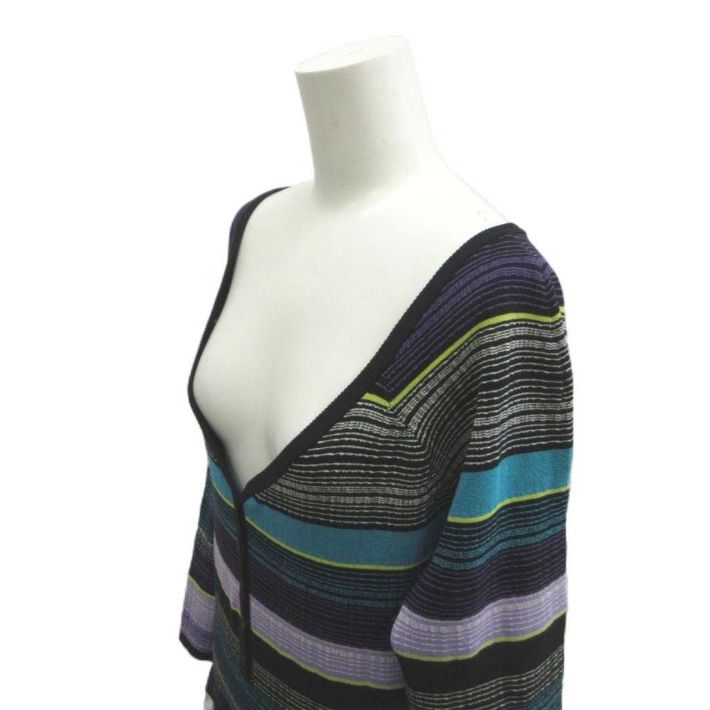 ダイアンフォンファステンバーグ DIANE von FURSTENBERG ワンピース 絹 シルク L マルチカラー ボーダー柄 Vネック 長袖 /RY ■ECD005 ダイアンフォンファステンバーグ DIANE von FURSTENBERG ワンピース 絹 シルク L マルチカラー ボーダー柄 Vネック 長袖 /RY ■ECD005