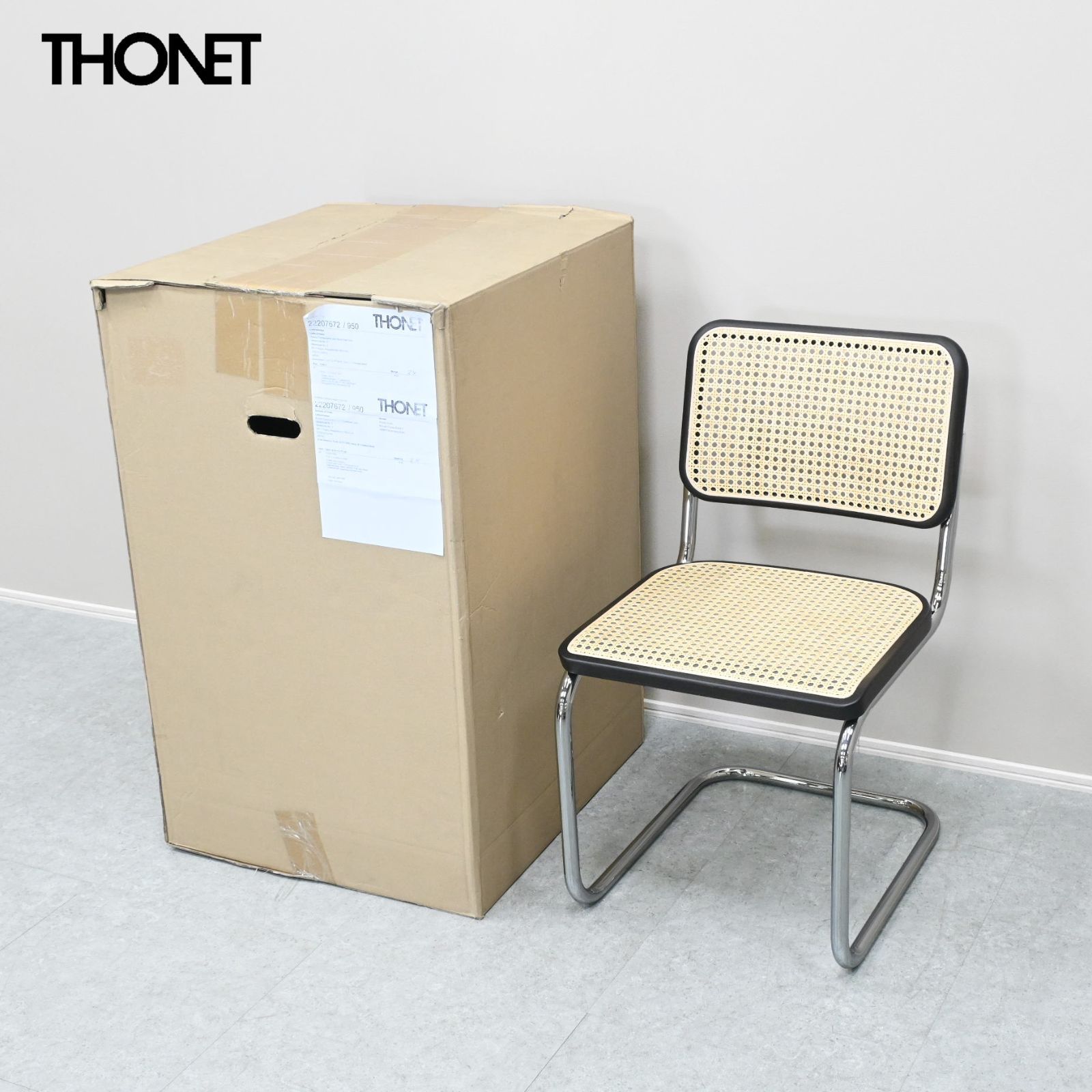 ☆新品開封品☆THONET トーネット ダイニングチェア S32V ダークブラウン W460mm アームレス チェスカチェア マルセル・ブロイヤー 30万